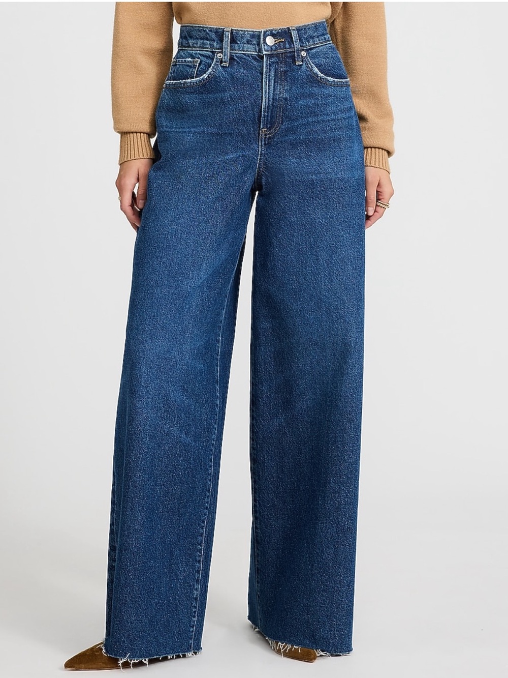 Express Wide-Leg High Rise Dark Blue Denim Jeans